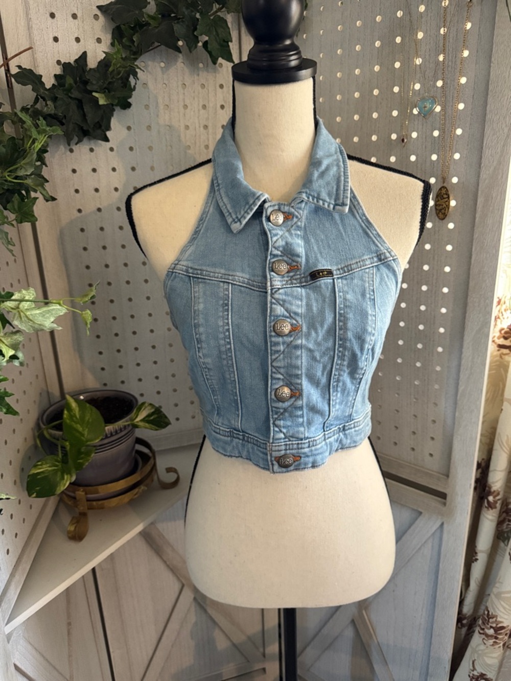 Lee Light Blue Denim Labelled Top Size Small